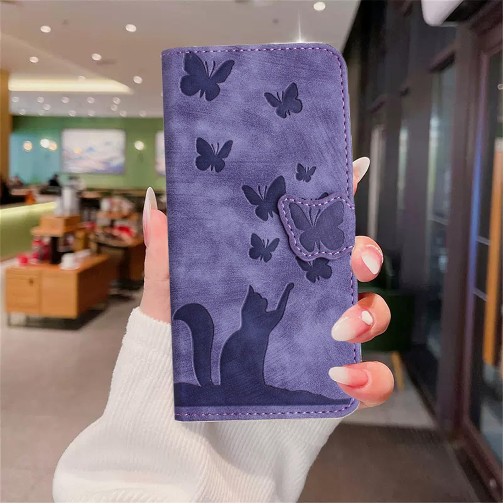 Amazon.com: XYX Wallet Case for iPhone 14, Butterfly Cat Pattern